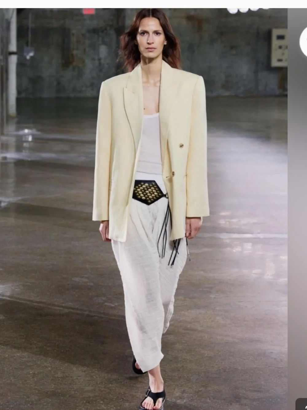 Zara NWT ZW Collection ecru white linen balloon pants 3071/048